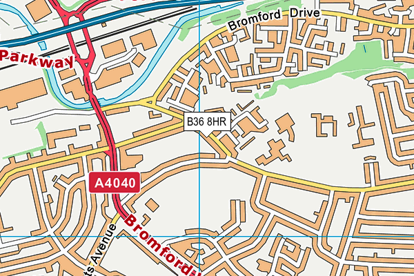 B36 8HR map - OS VectorMap District (Ordnance Survey)