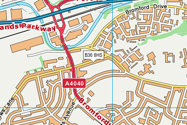 B36 8HS map - OS VectorMap District (Ordnance Survey)