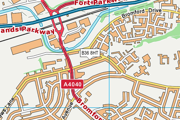 B36 8HT map - OS VectorMap District (Ordnance Survey)