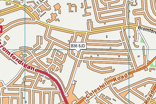 B36 8JD map - OS VectorMap District (Ordnance Survey)