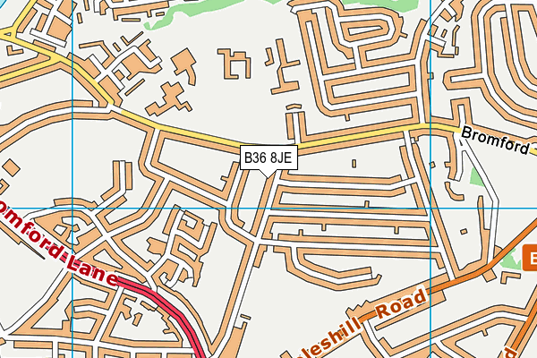 B36 8JE map - OS VectorMap District (Ordnance Survey)