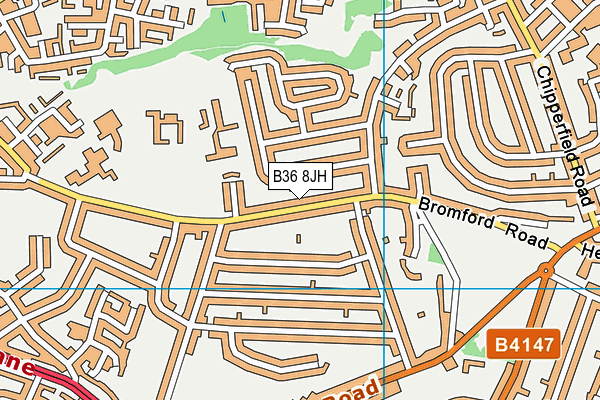 B36 8JH map - OS VectorMap District (Ordnance Survey)