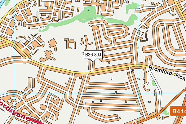 B36 8JJ map - OS VectorMap District (Ordnance Survey)