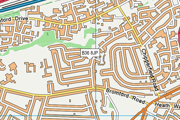 B36 8JP map - OS VectorMap District (Ordnance Survey)