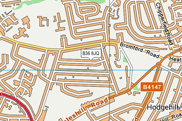 B36 8JQ map - OS VectorMap District (Ordnance Survey)