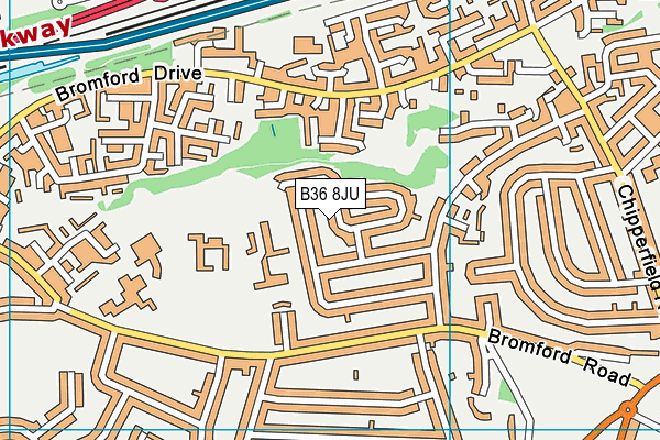 B36 8JU map - OS VectorMap District (Ordnance Survey)