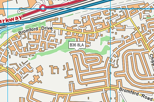 B36 8LA map - OS VectorMap District (Ordnance Survey)