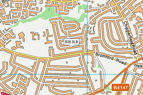 B36 8LB map - OS VectorMap District (Ordnance Survey)