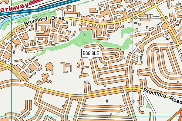 B36 8LE map - OS VectorMap District (Ordnance Survey)