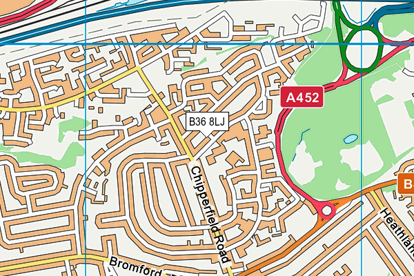 B36 8LJ map - OS VectorMap District (Ordnance Survey)