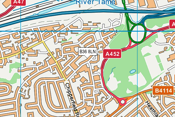 B36 8LN map - OS VectorMap District (Ordnance Survey)
