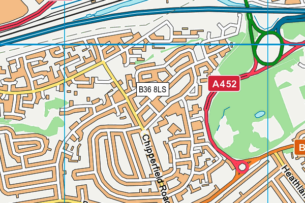 B36 8LS map - OS VectorMap District (Ordnance Survey)
