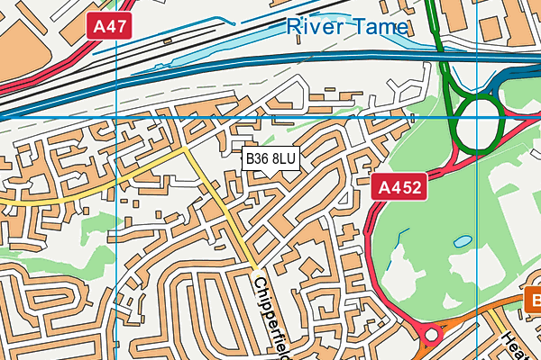 B36 8LU map - OS VectorMap District (Ordnance Survey)