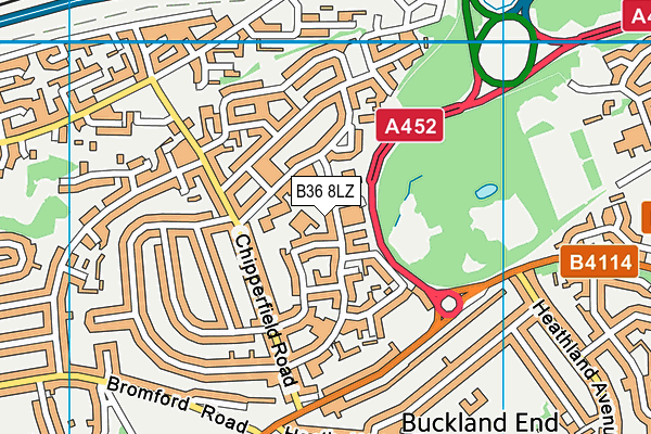 B36 8LZ map - OS VectorMap District (Ordnance Survey)