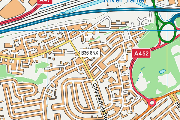 B36 8NX map - OS VectorMap District (Ordnance Survey)