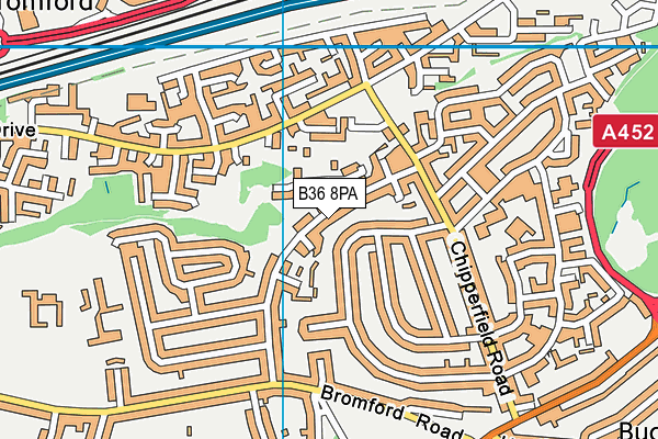 B36 8PA map - OS VectorMap District (Ordnance Survey)