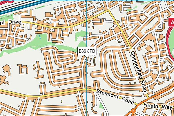 B36 8PD map - OS VectorMap District (Ordnance Survey)