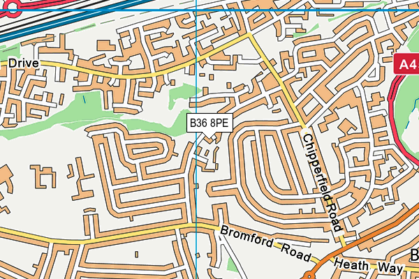 B36 8PE map - OS VectorMap District (Ordnance Survey)