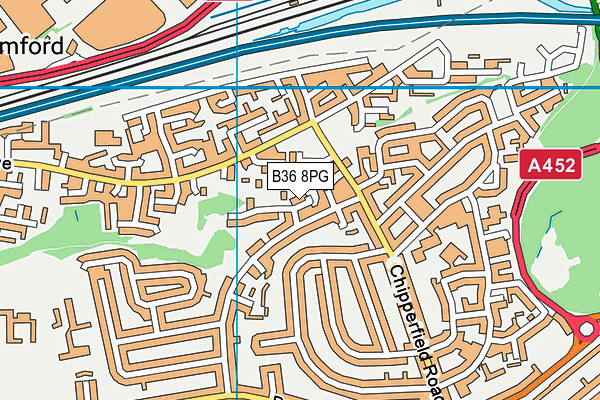 B36 8PG map - OS VectorMap District (Ordnance Survey)