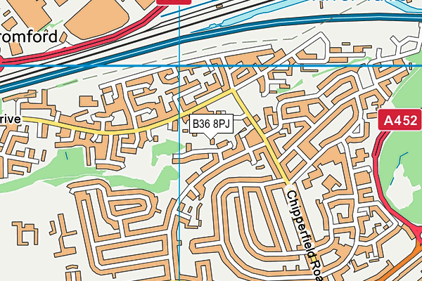 B36 8PJ map - OS VectorMap District (Ordnance Survey)