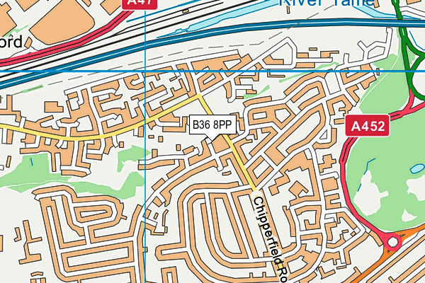 B36 8PP map - OS VectorMap District (Ordnance Survey)