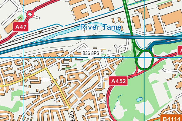 B36 8PS map - OS VectorMap District (Ordnance Survey)