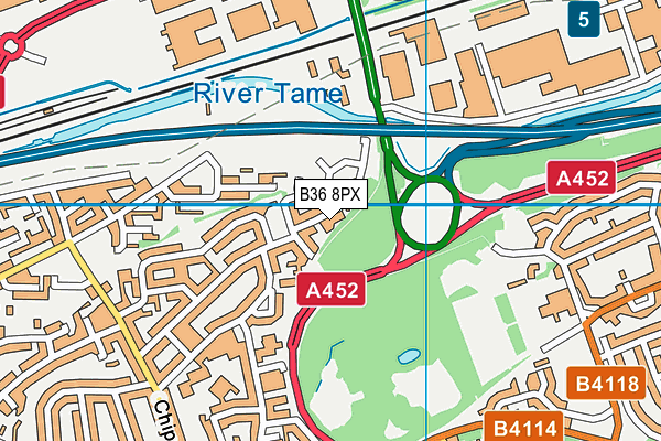 B36 8PX map - OS VectorMap District (Ordnance Survey)