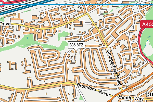 B36 8PZ map - OS VectorMap District (Ordnance Survey)