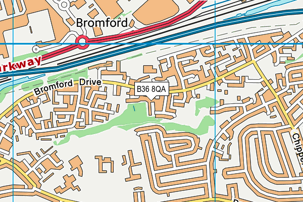 B36 8QA map - OS VectorMap District (Ordnance Survey)