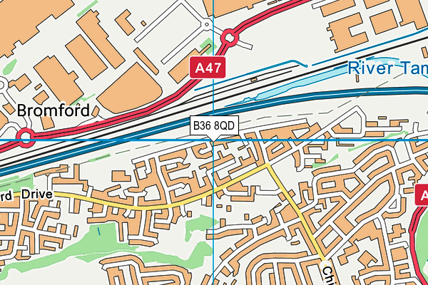 B36 8QD map - OS VectorMap District (Ordnance Survey)