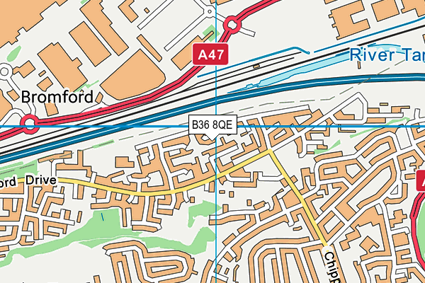 B36 8QE map - OS VectorMap District (Ordnance Survey)