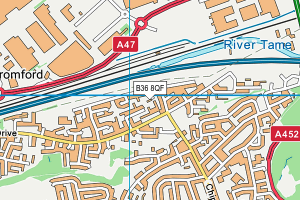 B36 8QF map - OS VectorMap District (Ordnance Survey)