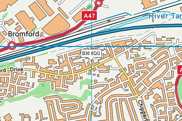 B36 8QG map - OS VectorMap District (Ordnance Survey)