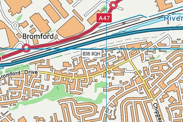 B36 8QH map - OS VectorMap District (Ordnance Survey)