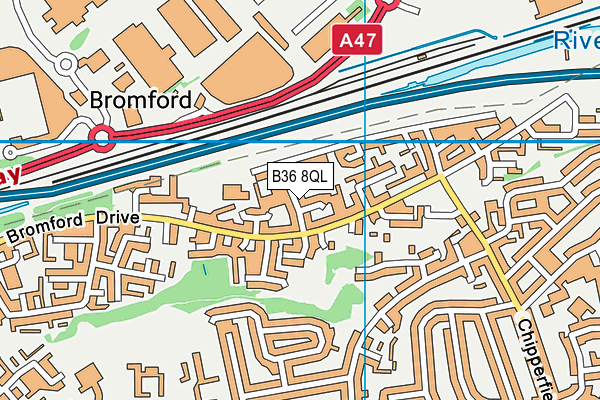 B36 8QL map - OS VectorMap District (Ordnance Survey)