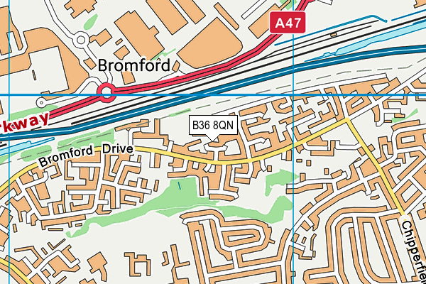 B36 8QN map - OS VectorMap District (Ordnance Survey)