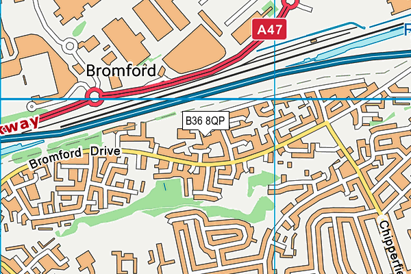 B36 8QP map - OS VectorMap District (Ordnance Survey)