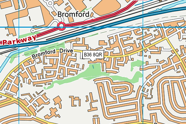 B36 8QR map - OS VectorMap District (Ordnance Survey)