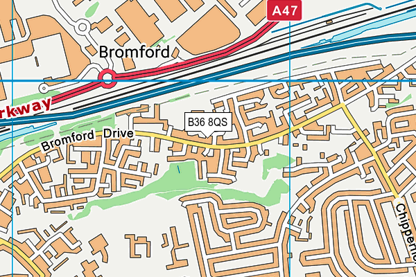 B36 8QS map - OS VectorMap District (Ordnance Survey)