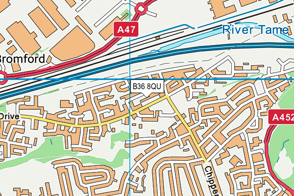 B36 8QU map - OS VectorMap District (Ordnance Survey)