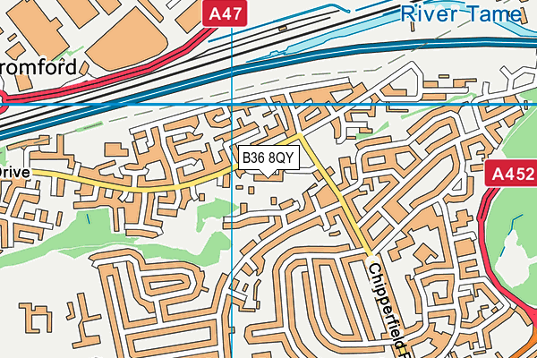 B36 8QY map - OS VectorMap District (Ordnance Survey)