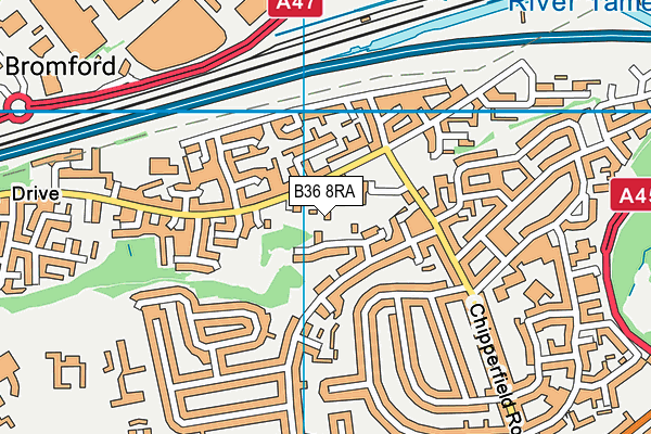 B36 8RA map - OS VectorMap District (Ordnance Survey)