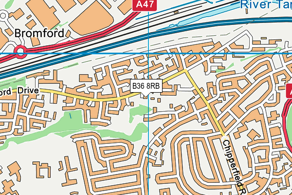 B36 8RB map - OS VectorMap District (Ordnance Survey)