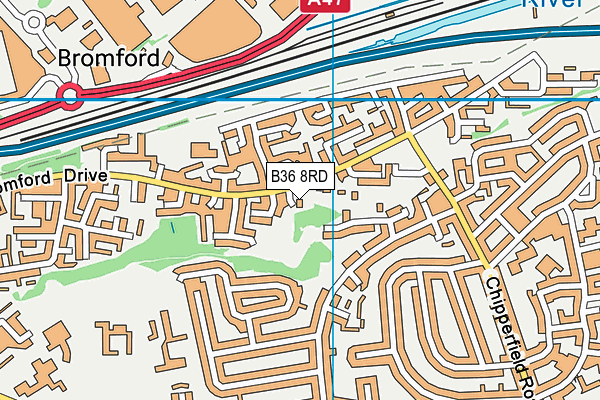 B36 8RD map - OS VectorMap District (Ordnance Survey)