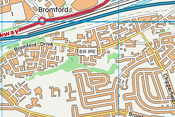 B36 8RE map - OS VectorMap District (Ordnance Survey)