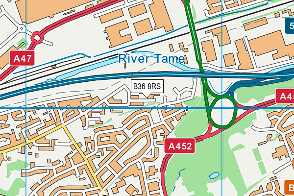 B36 8RS map - OS VectorMap District (Ordnance Survey)