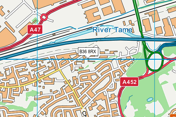 B36 8RX map - OS VectorMap District (Ordnance Survey)