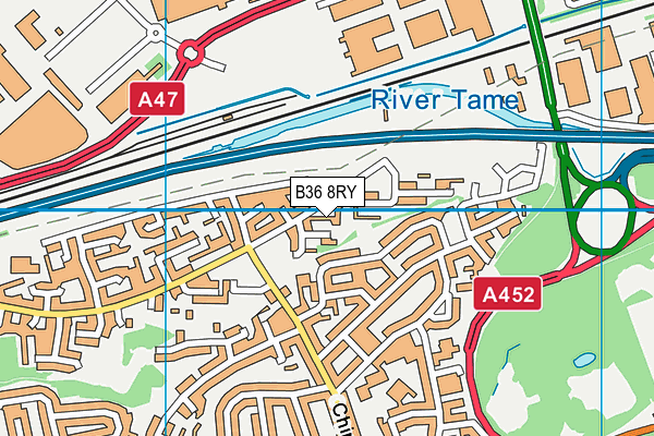 B36 8RY map - OS VectorMap District (Ordnance Survey)