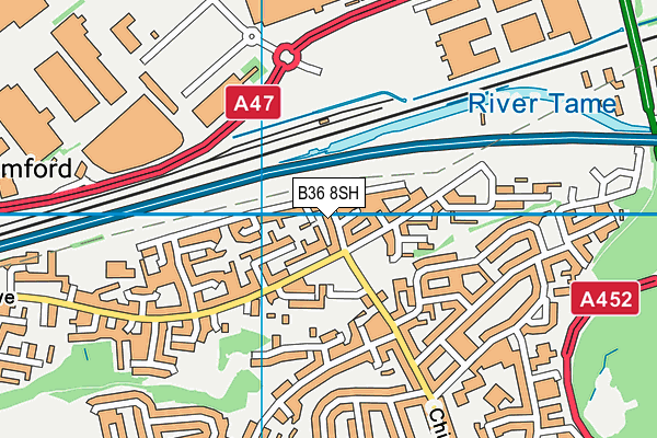 B36 8SH map - OS VectorMap District (Ordnance Survey)