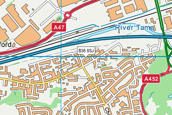 B36 8SJ map - OS VectorMap District (Ordnance Survey)